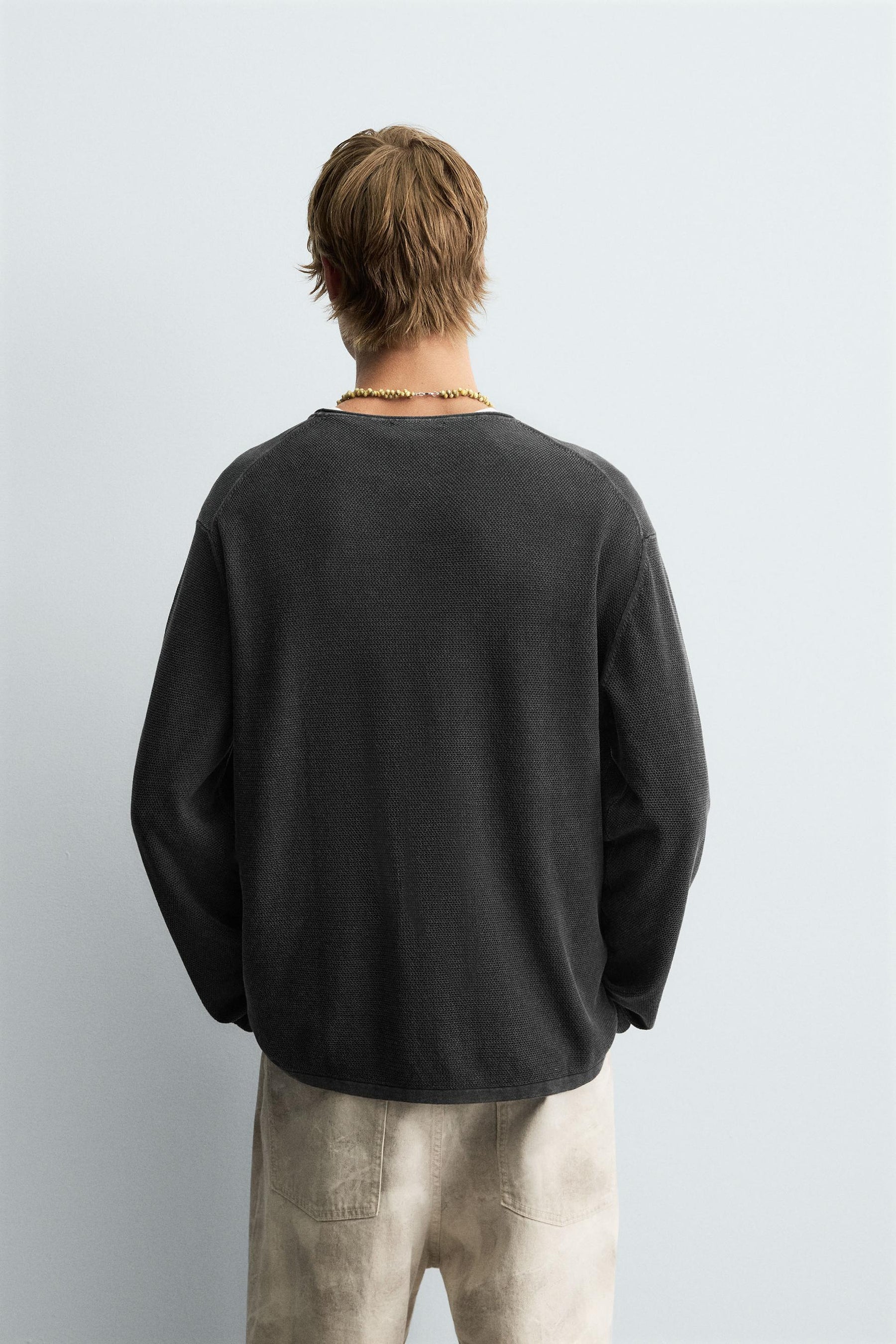 TEXTURED WASHED SWEATER - Image 3