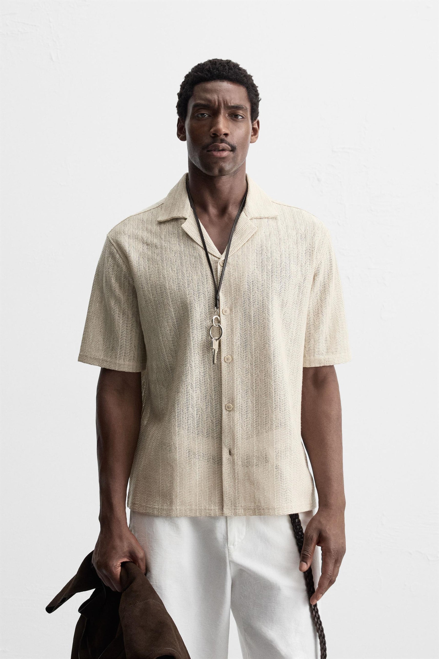 OPEN WEAVE HERRINGBONE SHIRT - Image 2