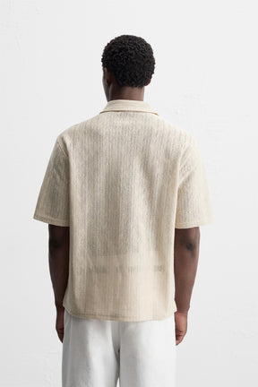 OPEN WEAVE HERRINGBONE SHIRT - Image 3