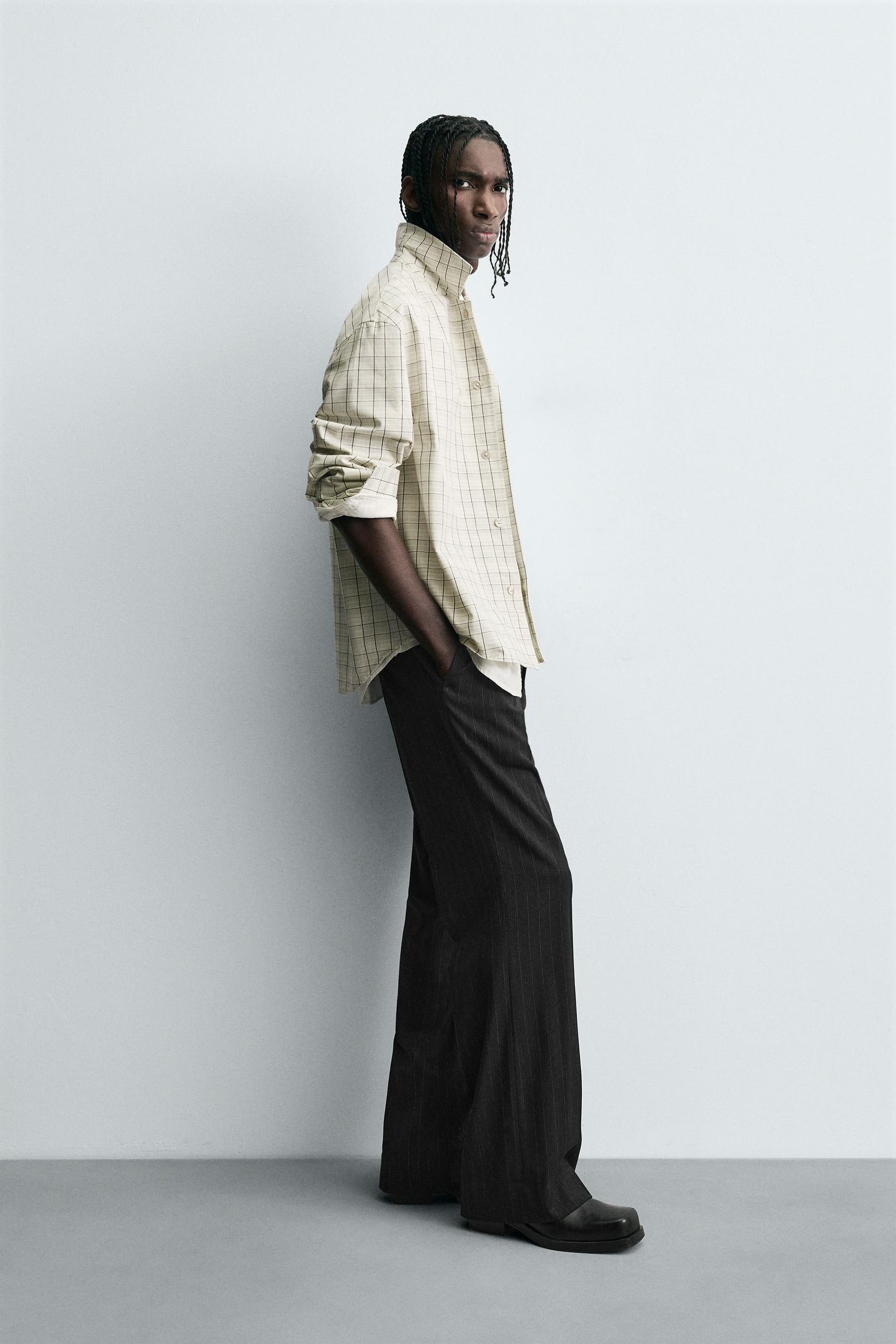 TEXTURED CHECK OVERSHIRT - Image 4