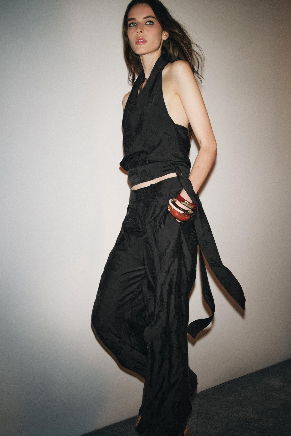 Floral Jacquard Trousers