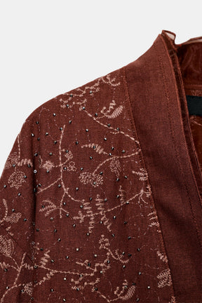 ZW COLLECTION EMBROIDERED LINEN BLEND KIMONO - Image 5