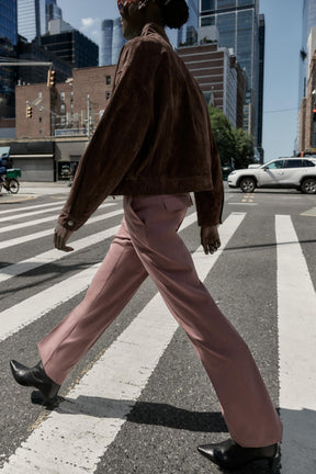 Straight-leg trousers with belt