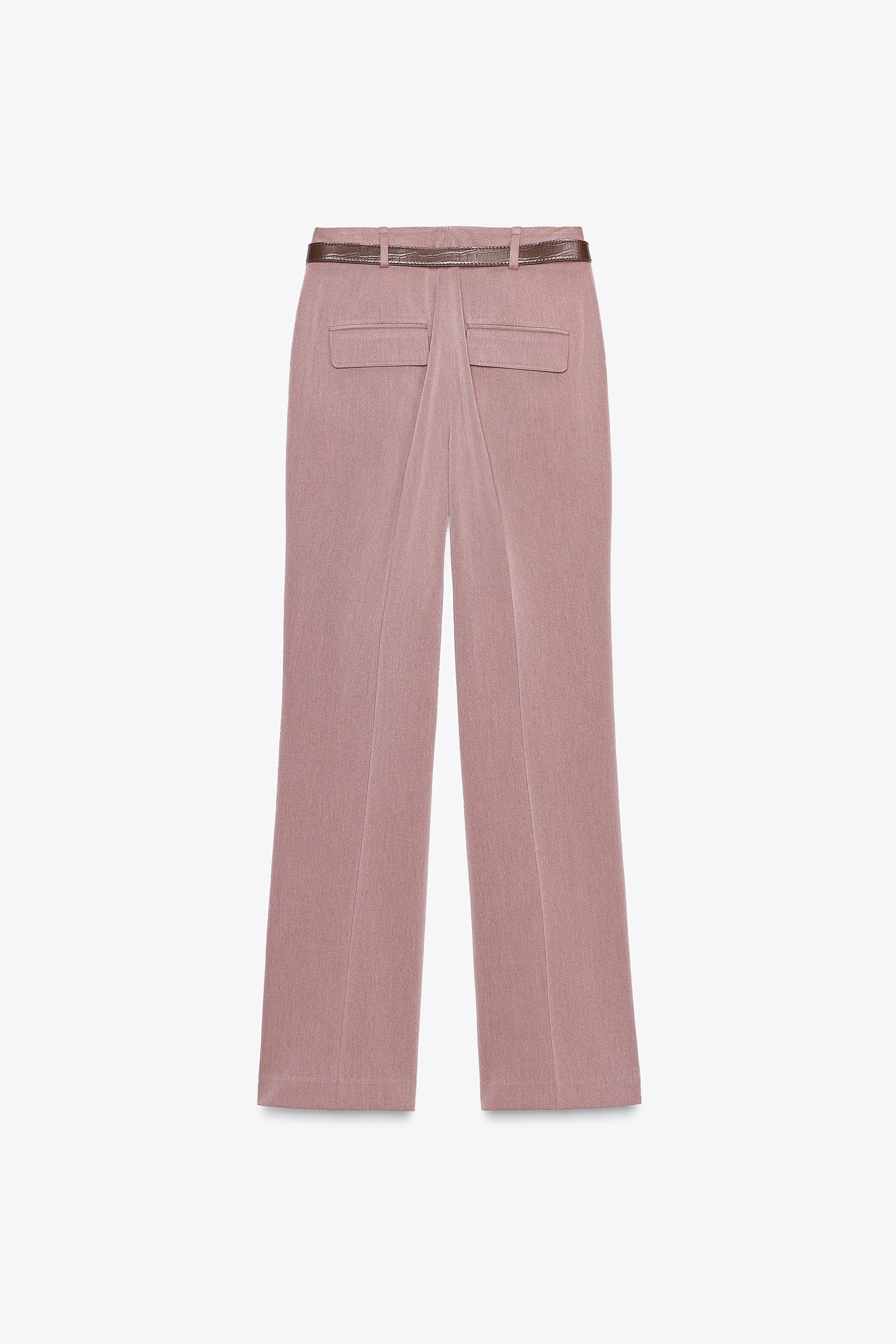 Straight-leg trousers with belt