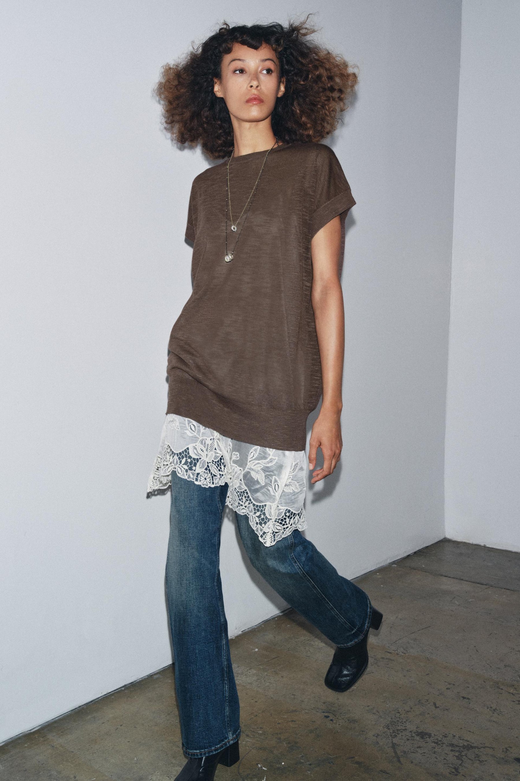 COMBINED KNIT DRESS - Image 1