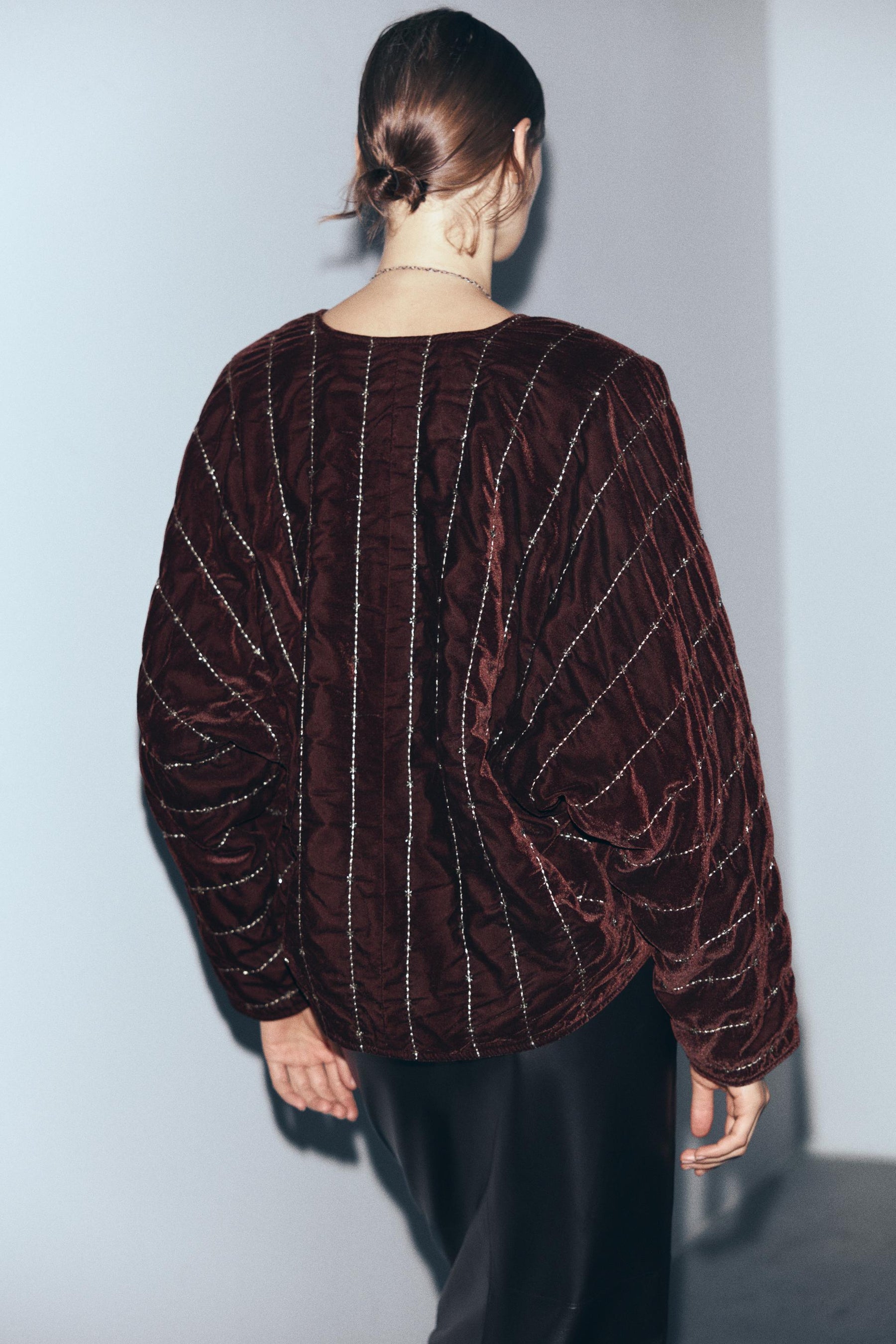 QUILTED VELVET KIMONO WITH BEADS - Image 5