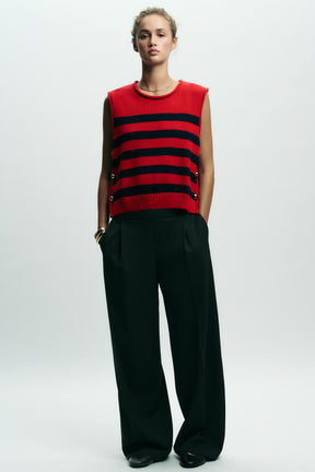 KNIT JUMPER WAISTCOAT WITH SIDE BUTTONS - Image 3