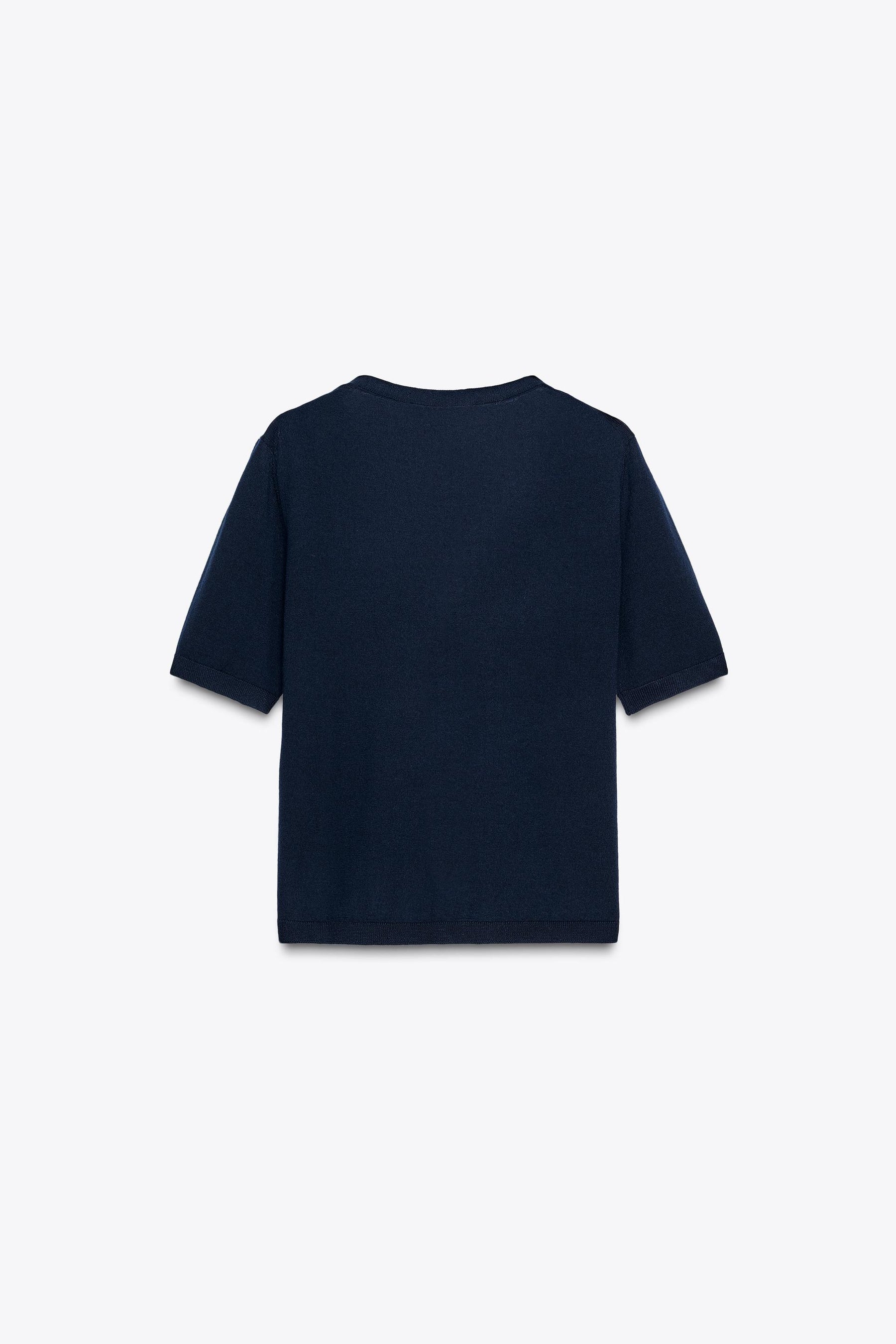 100% EXTRA FINE WOOL SHORT SLEEVE CARDIGAN - Image 7