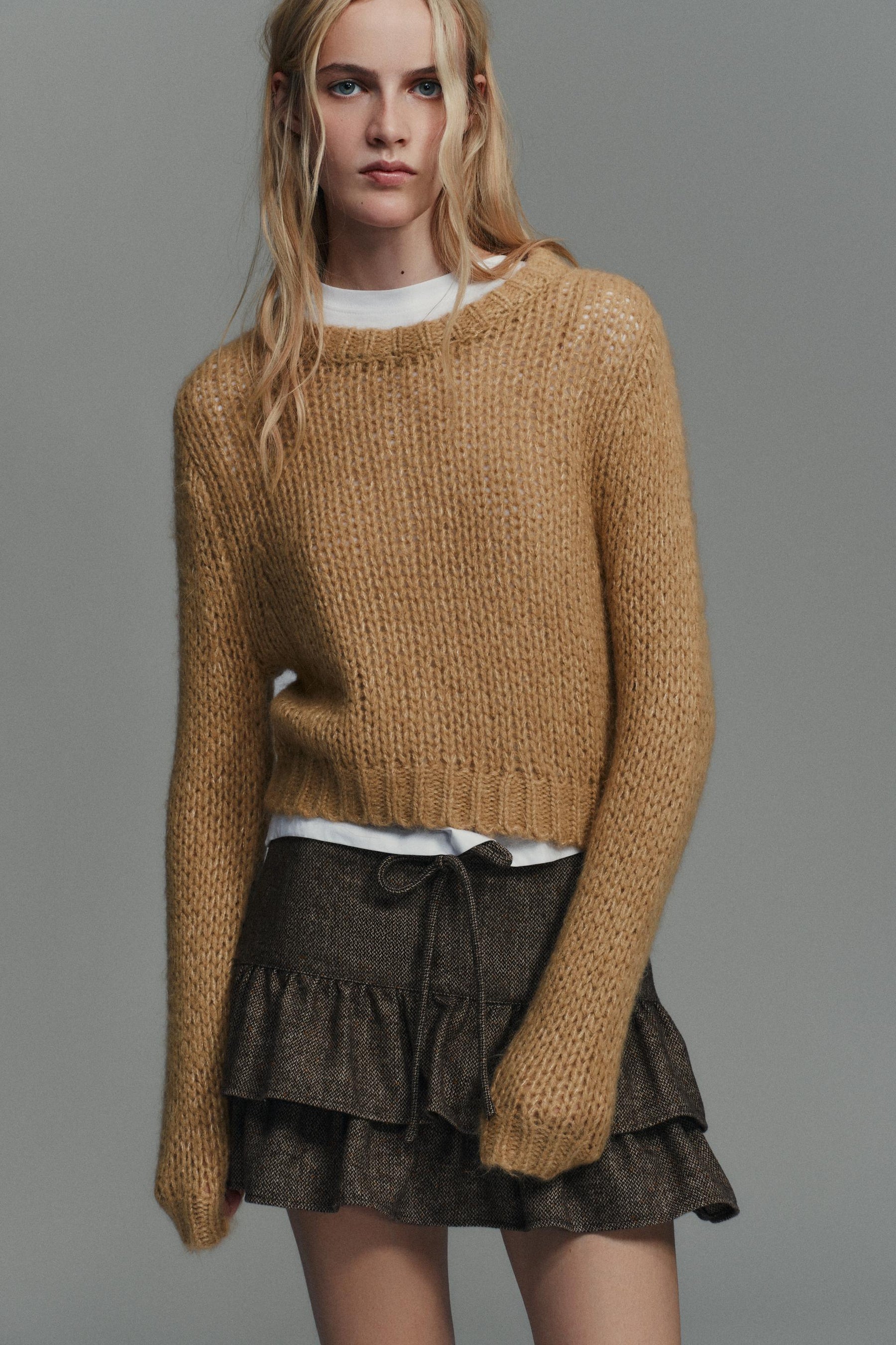 BRUSHED EFFECT KNIT JUMPER - Image 1
