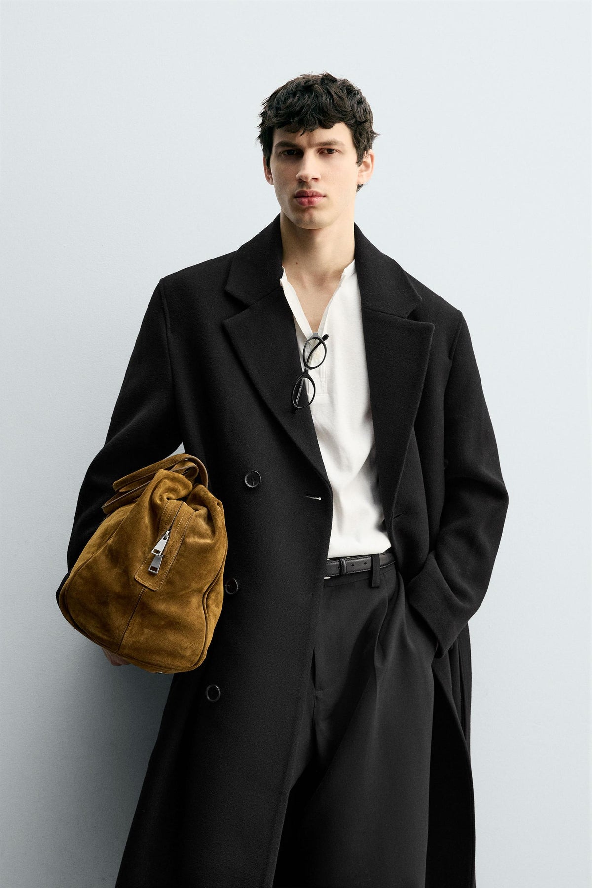 DOUBLE-BREASTED WOOL BLEND COAT WITH BELT - Image 2