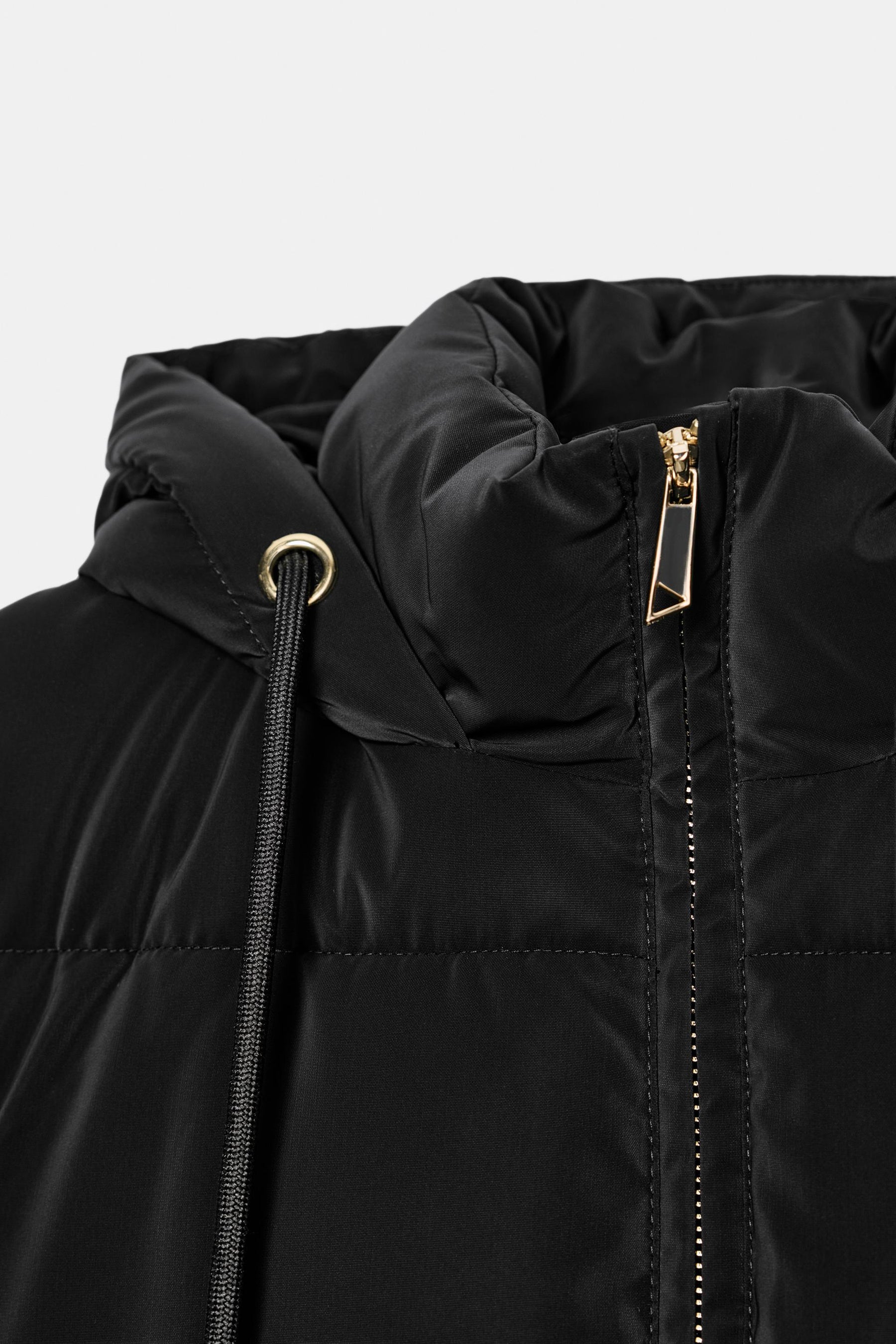 LONG QUILTED GILET WITH HOOD - Image 9