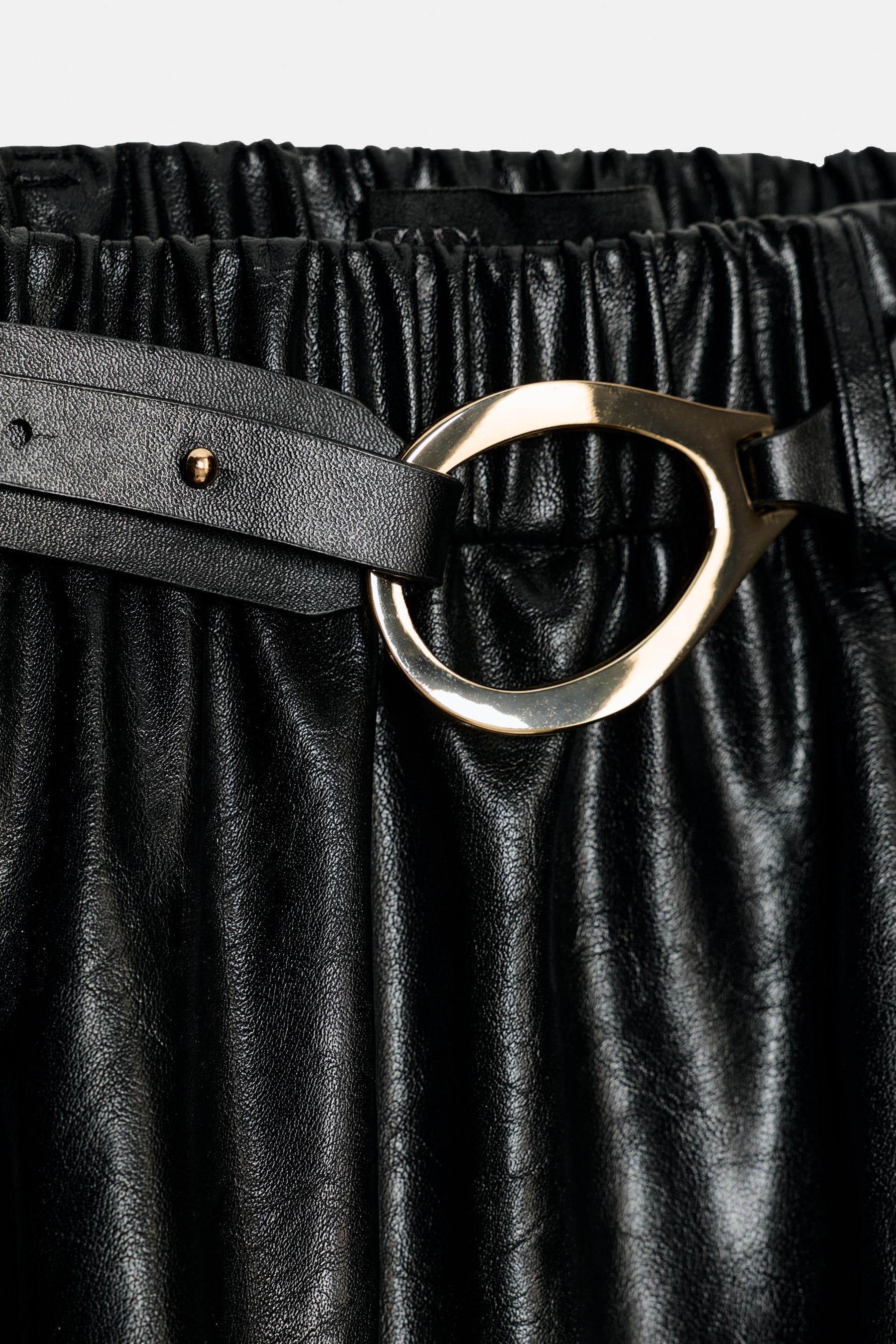 FAUX LEATHER MIDI SKIRT