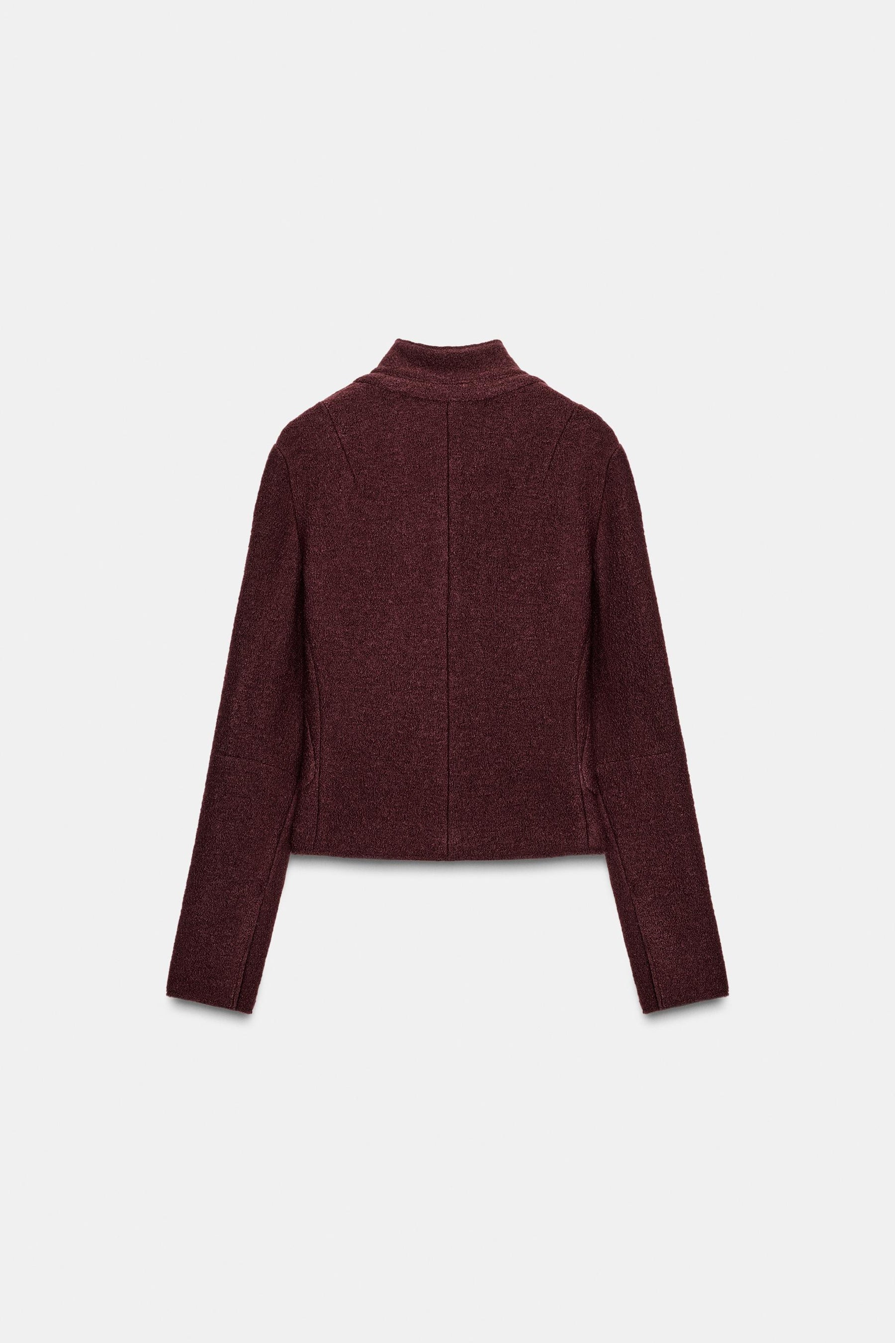 FITTED BOUCLÉ WOOL JACKET ZW COLLECTION - Image 6