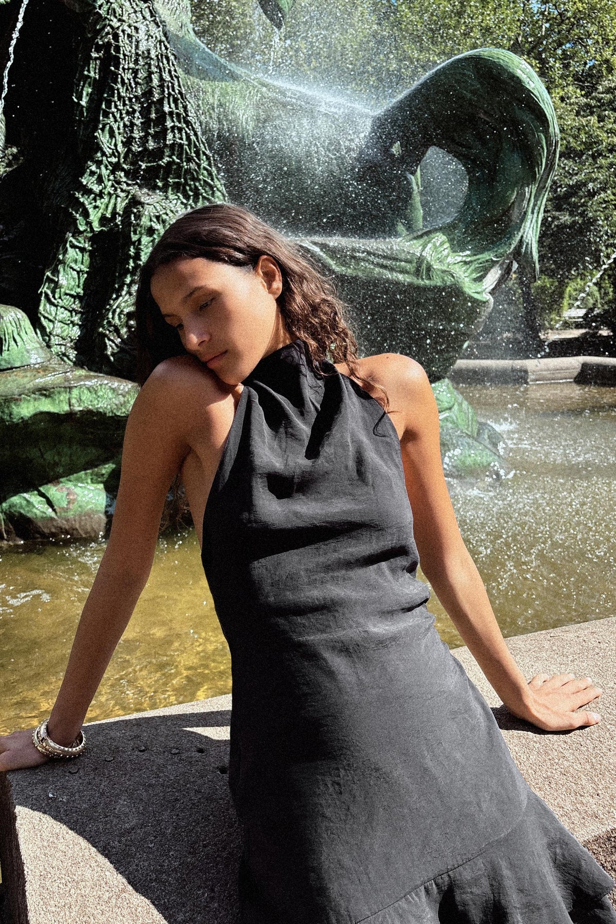 HALTER ASYMMETRIC SHORT DRESS - Image 1