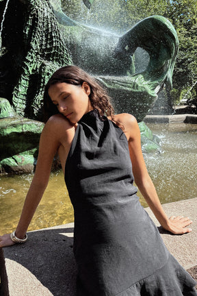 HALTER ASYMMETRIC SHORT DRESS - Image 1