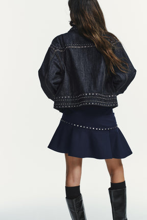 Ruffled Studded Skirt