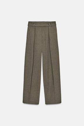 PLEATED TROUSERS WITH BELT