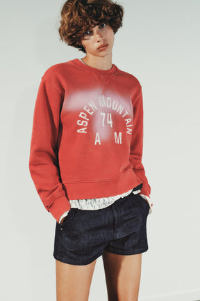 Faded-effect Slogan Sweatshirt