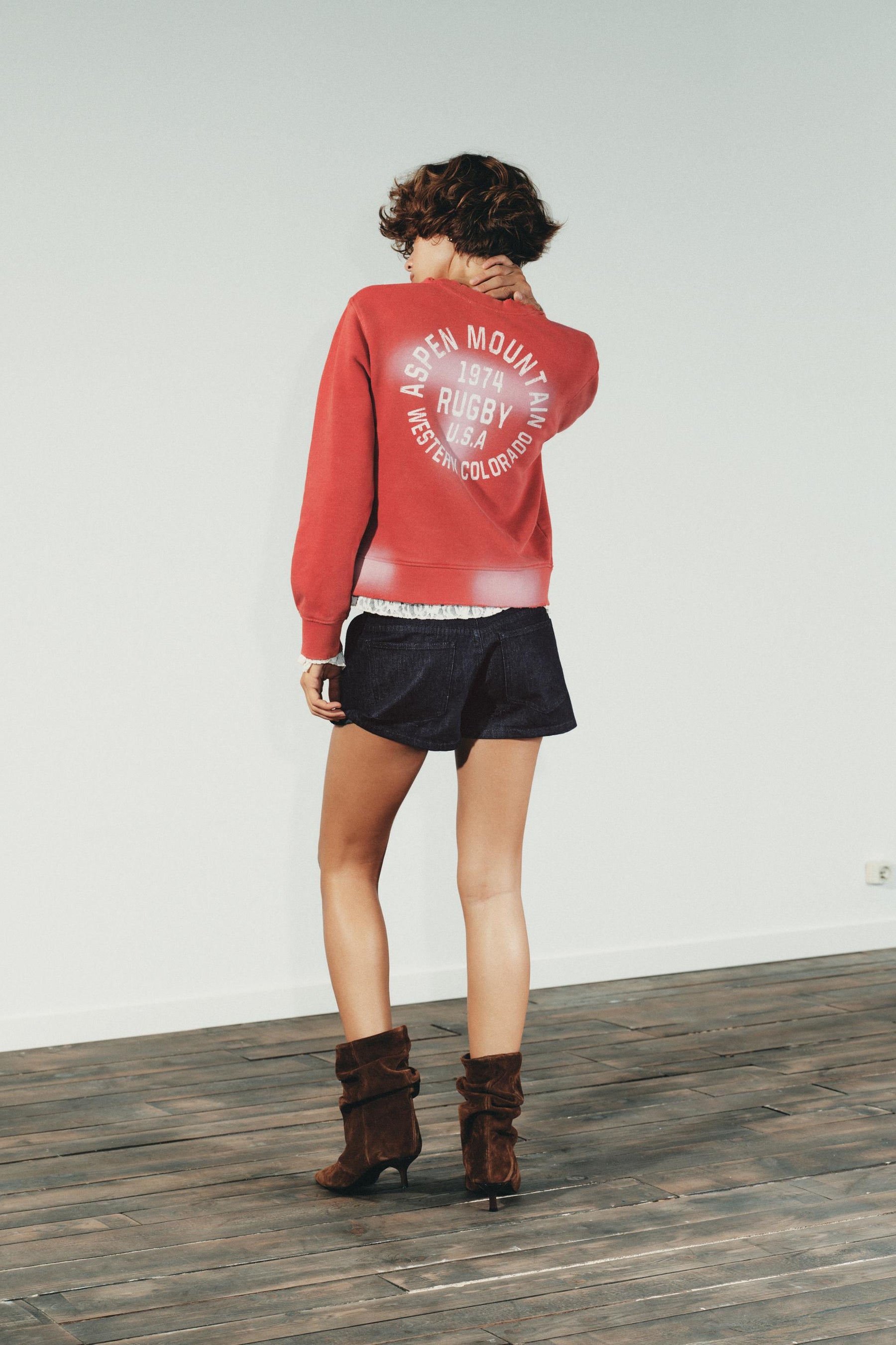 Faded-effect Slogan Sweatshirt
