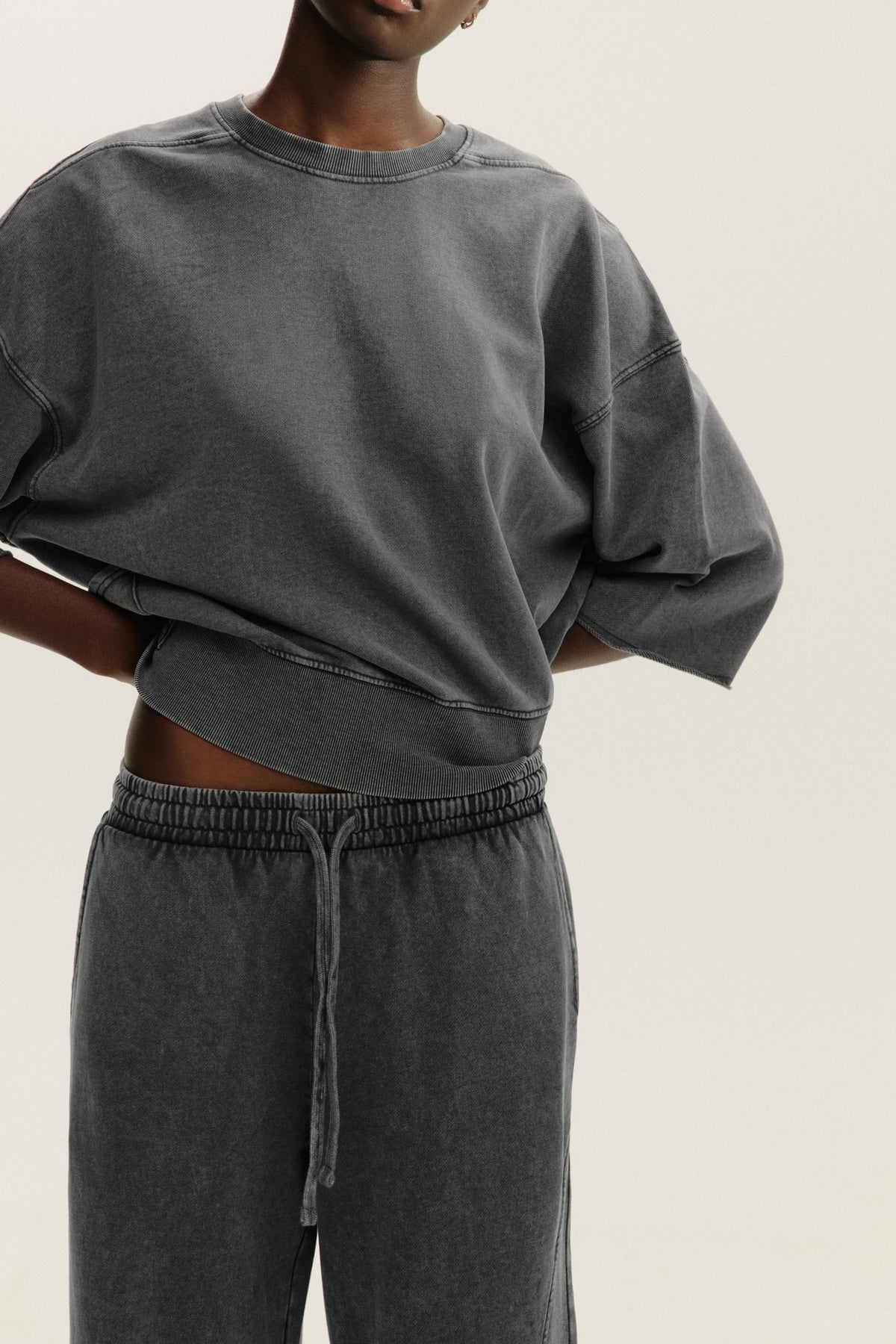 WASHED EFFECT TROUSERS