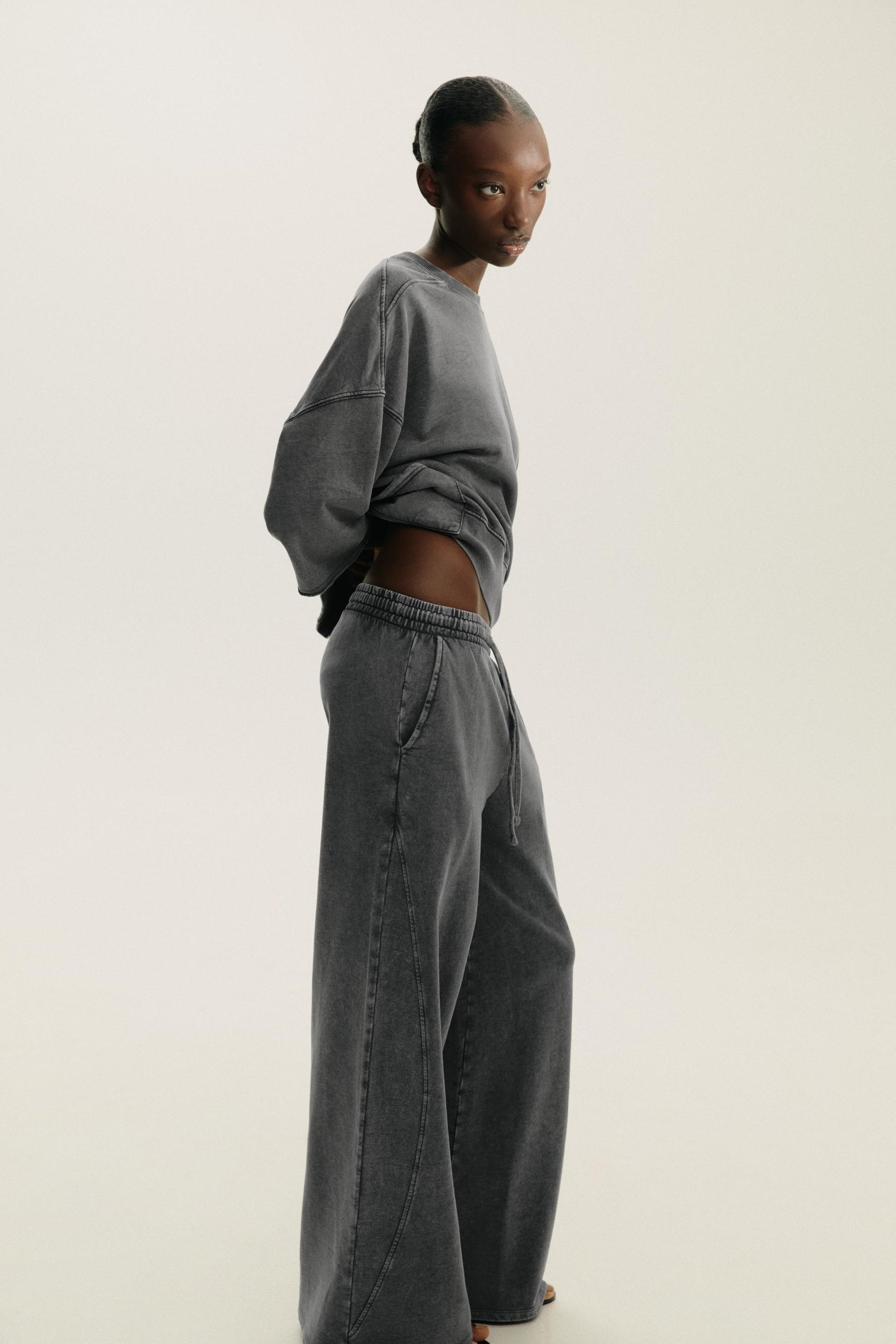 WASHED EFFECT TROUSERS