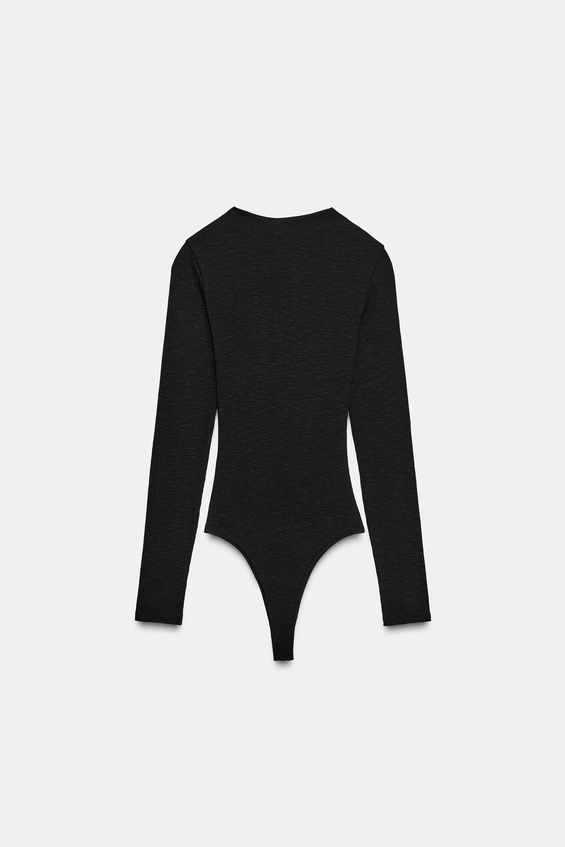 RIBBED LONG SLEEVE BODYSUIT