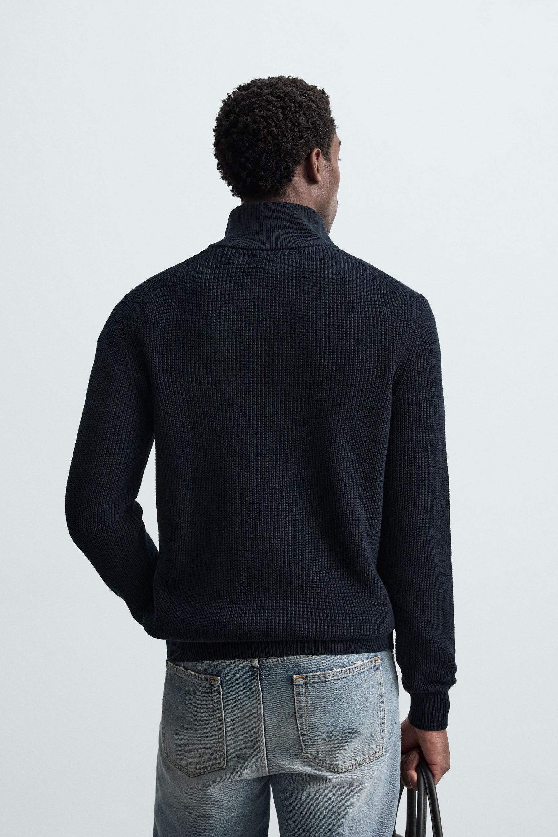 PURL KNIT QUARTER-ZIP JUMPER - Image 3