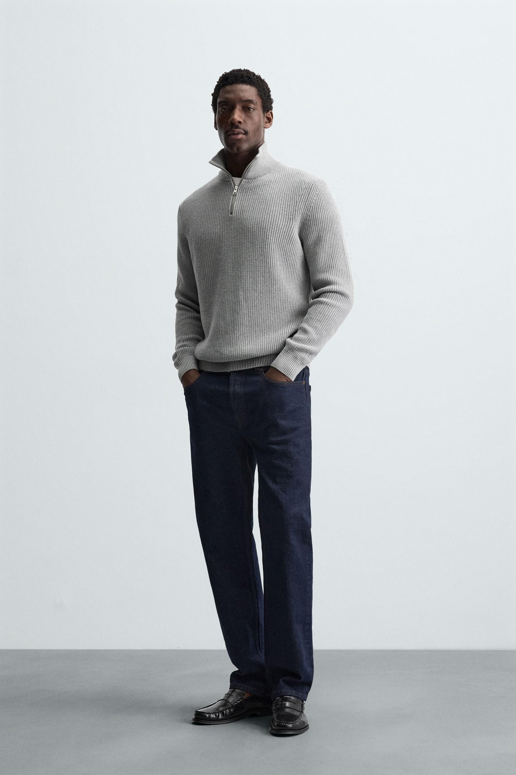 PURL KNIT QUARTER-ZIP JUMPER - Image 4
