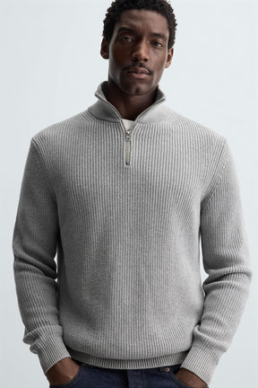 PURL KNIT QUARTER-ZIP JUMPER - Image 5