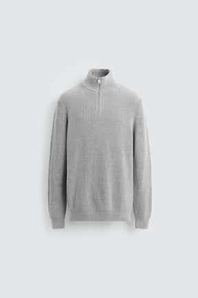 PURL KNIT QUARTER-ZIP JUMPER - Image 6