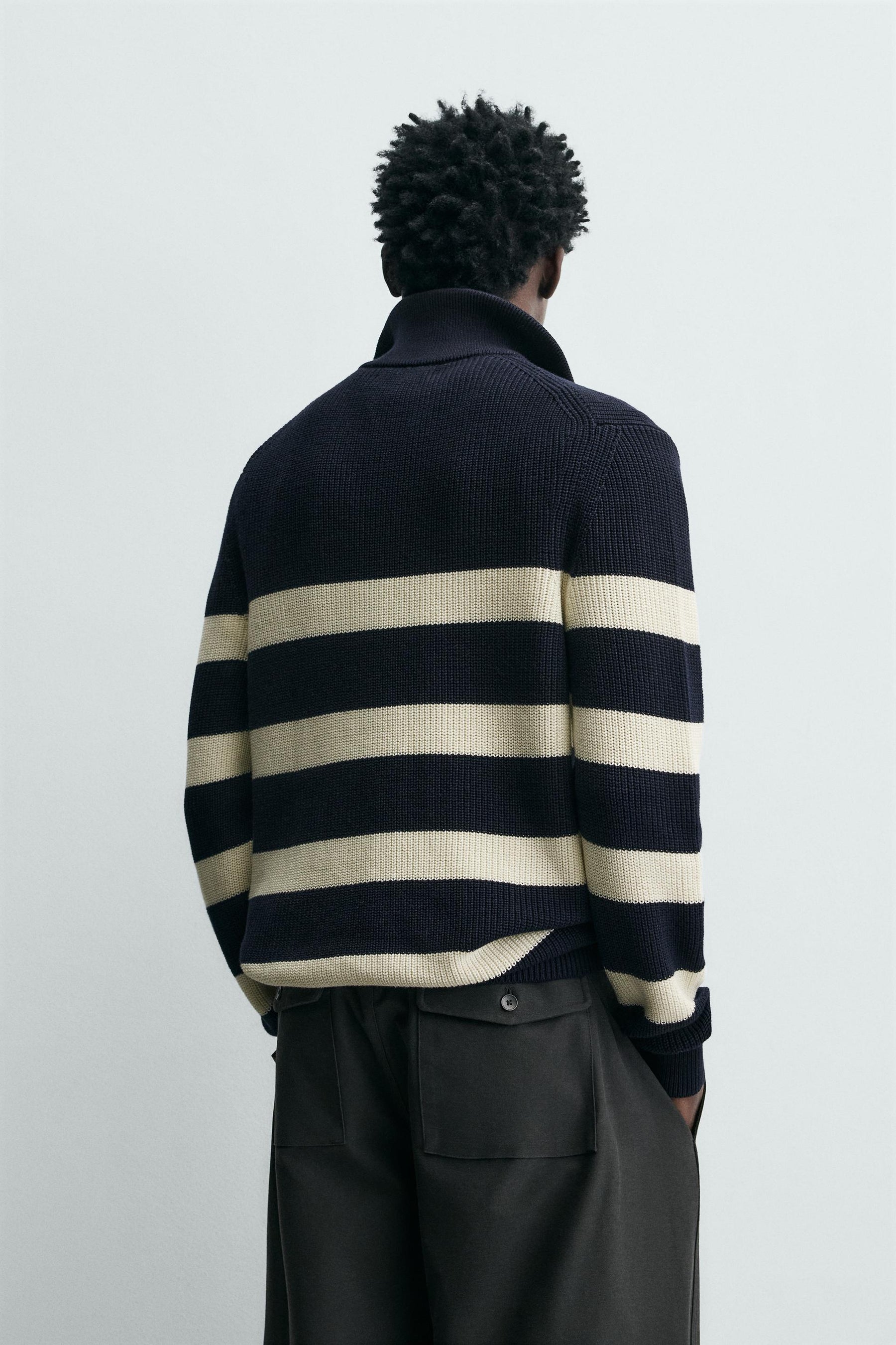 PURL KNIT QUARTER-ZIP JUMPER - Image 3