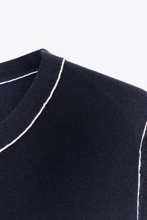 SHORT SLEEVE KNIT JUMPER WITH CONTRAST TRIMS - Image 2