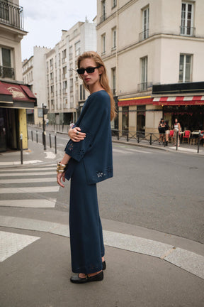 KNIT TOP WITH CUTWORK EMBROIDERY - Image 1