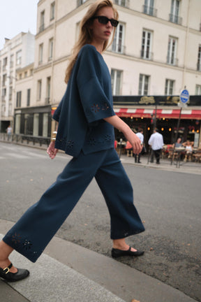 KNIT TROUSERS WITH CUTWORK EMBROIDERY - Image 3