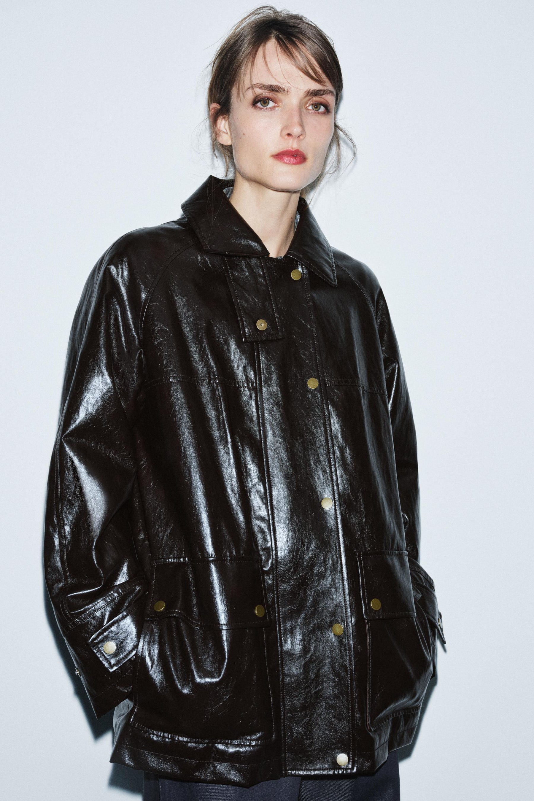 FAUX FUR COLLAR JACKET ZW COLLECTION - Image 3