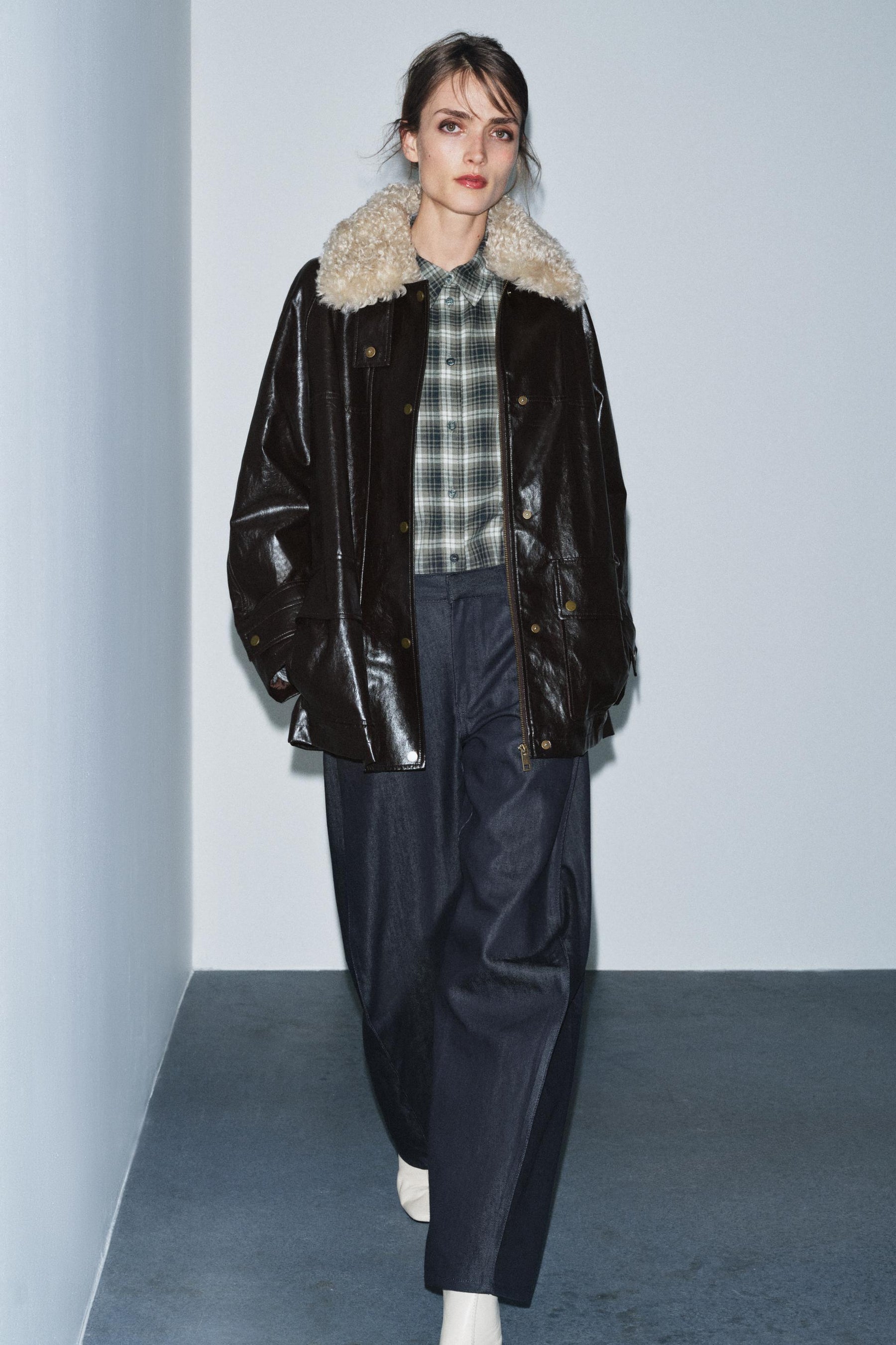 FAUX FUR COLLAR JACKET ZW COLLECTION - Image 5