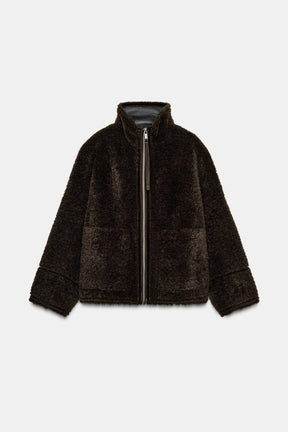 ZW COLLECTION FAUX SHEARLING DOUBLE-FACED JACKET - Image 4