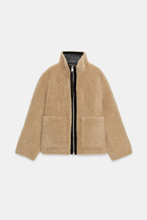 ZW COLLECTION FAUX SHEARLING DOUBLE-FACED JACKET - Image 7