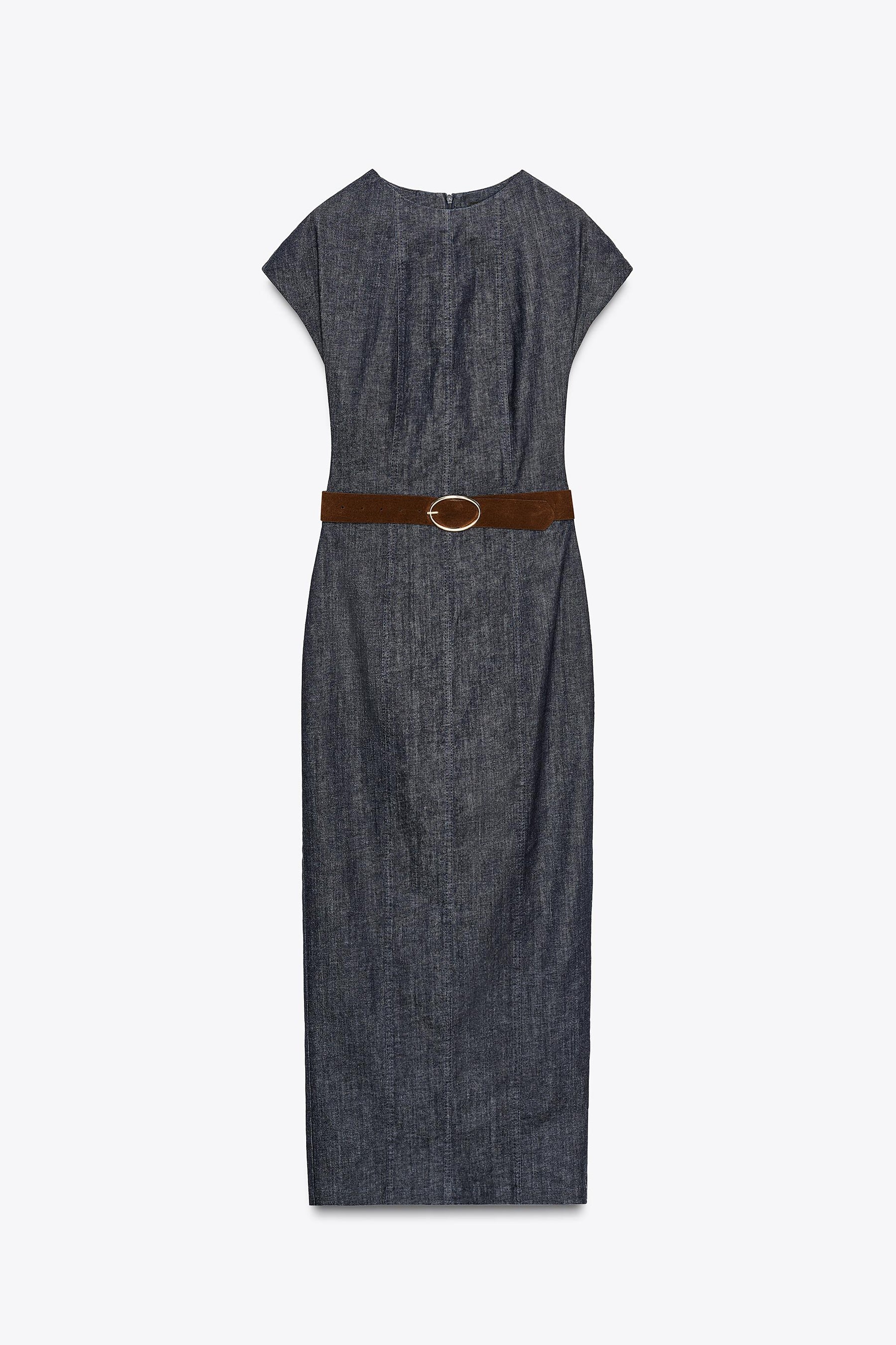 BELTED FITTED MIDI DRESS - Image 7