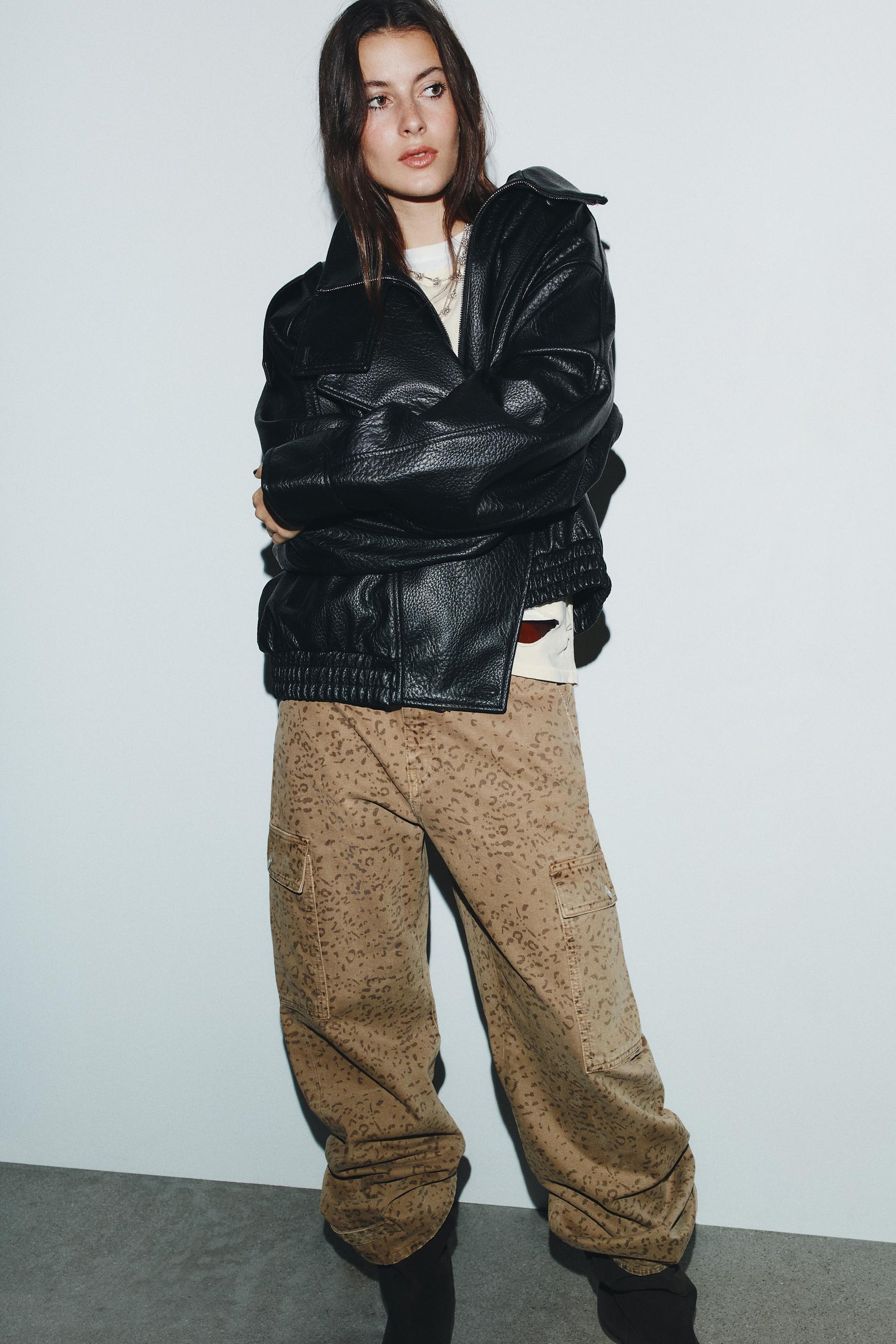 Animal Print Baggy Jeans