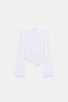 Asymmetric Boat Neck Shirt