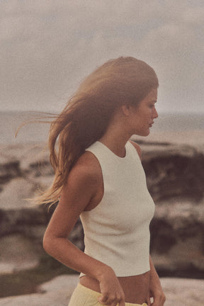 KNIT CUT-OUT BACK TOP - Image 1