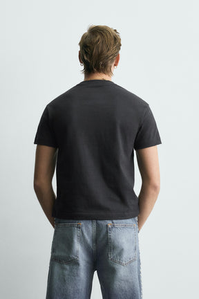 WASHED SLOGAN CROPPED FIT T-SHIRT - Image 3