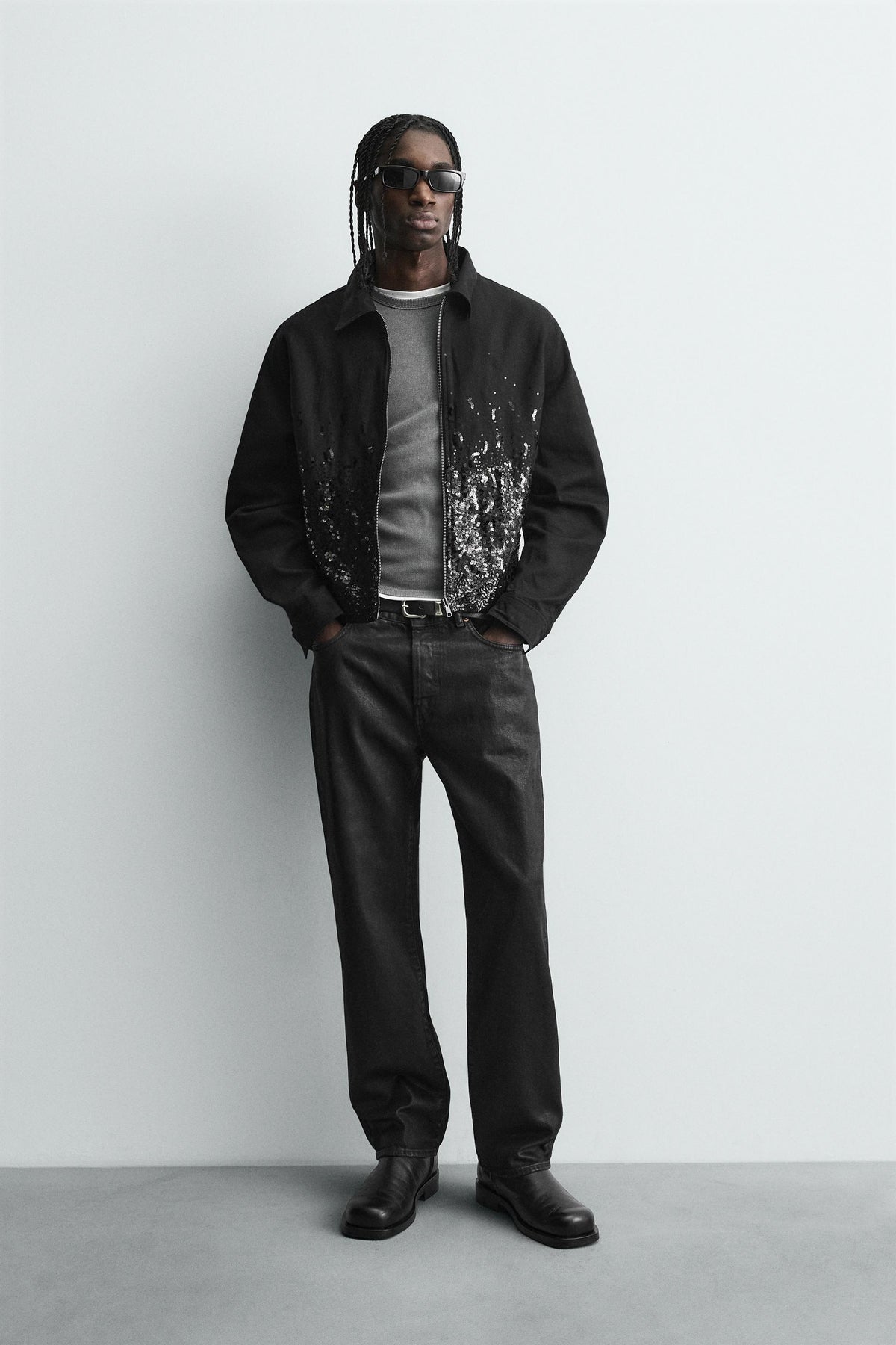 Cropped Sequin Jacket