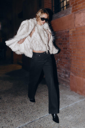 Coated High-Waist Regular Jeans