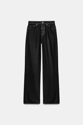 Coated High-Waist Regular Jeans