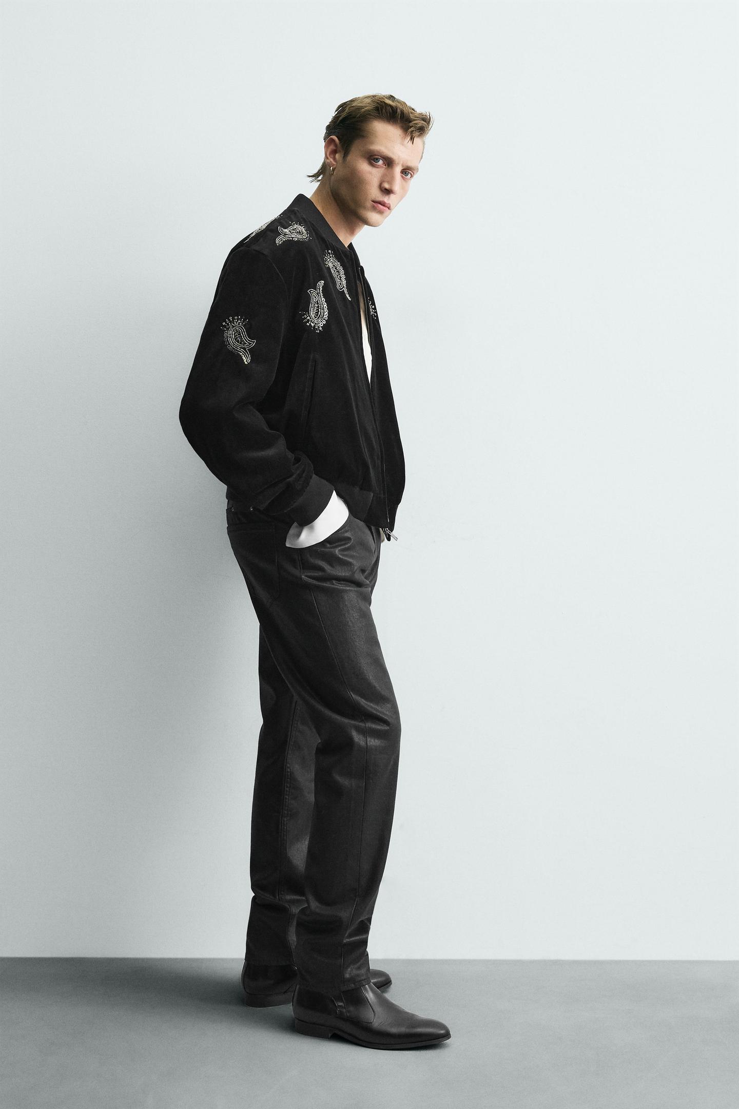 Embroidered Velvet Bomber