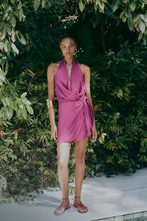 HALTER KNOT MINI DRESS - Image 1