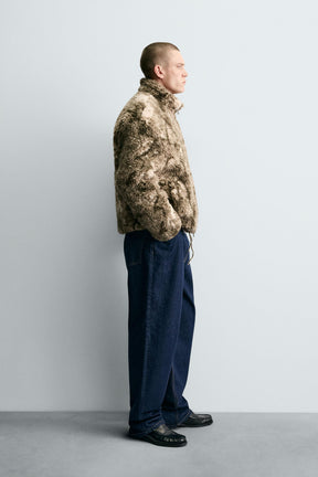 PRINTED FAUX SHEARLING JACKET - Image 4