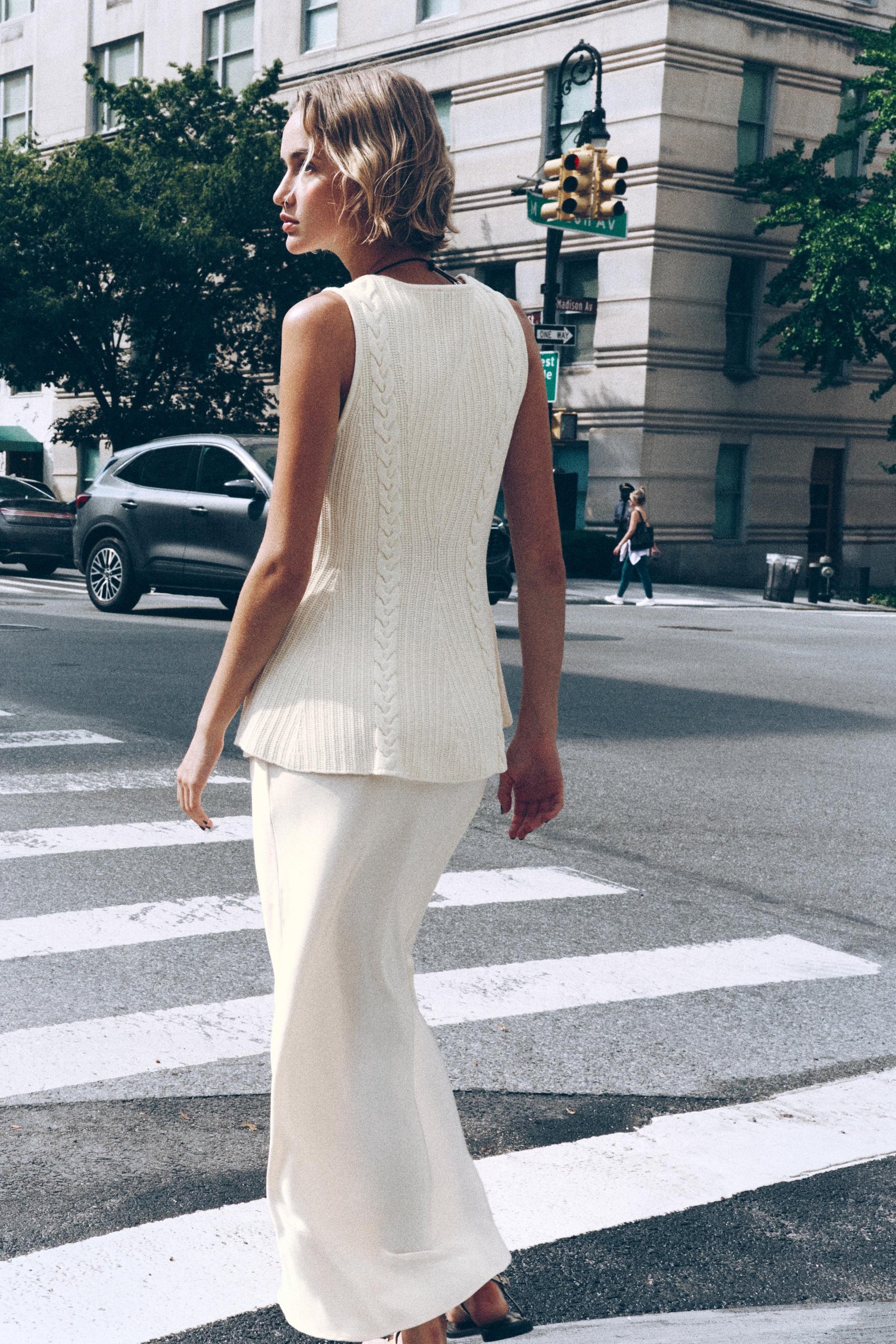 CABLE KNIT PEPLUM TOP - Image 4